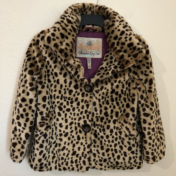 American Rag Jackets & Blazers - American Rag Cie Animal Print Faux Fur Coat Pocket